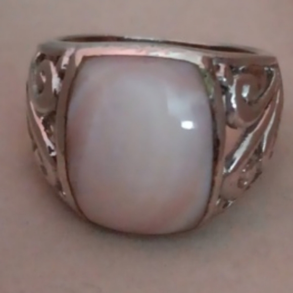 925 Silver Vine Cut Out Stone Ring - Picture 1 of 9